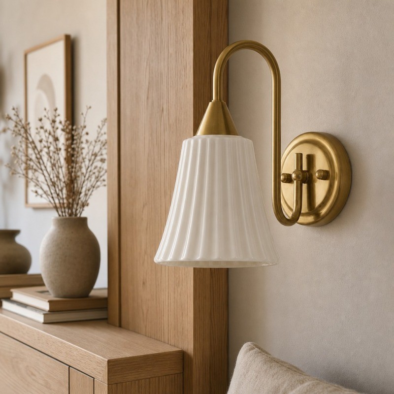 Celvane Franse vintage wandlamp - Elegant retro design nachtlampje voor slaapkamer en hal HL3604