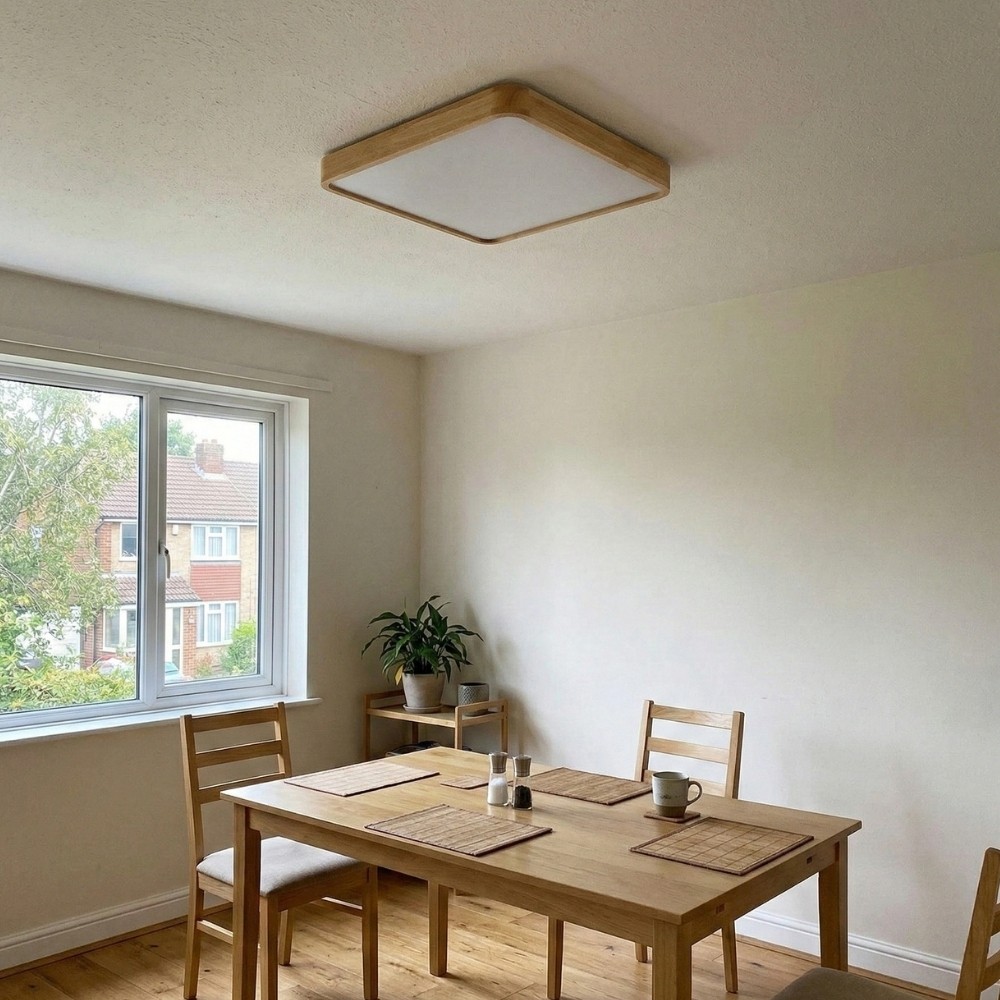 LignoForma Geometrische Plafondlamp - Moderne Houten LED Plafondlamp voor Slaapkamer en Woonkamer HL2449