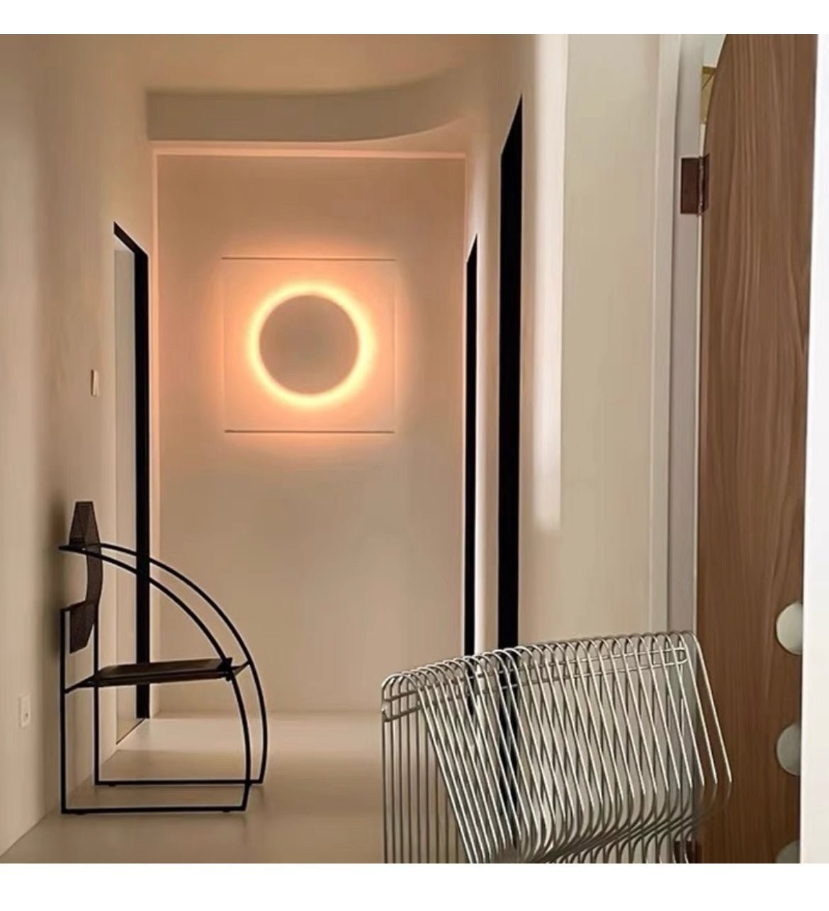 Moderne eenvoudige plug-in ronde wandlamp HL949