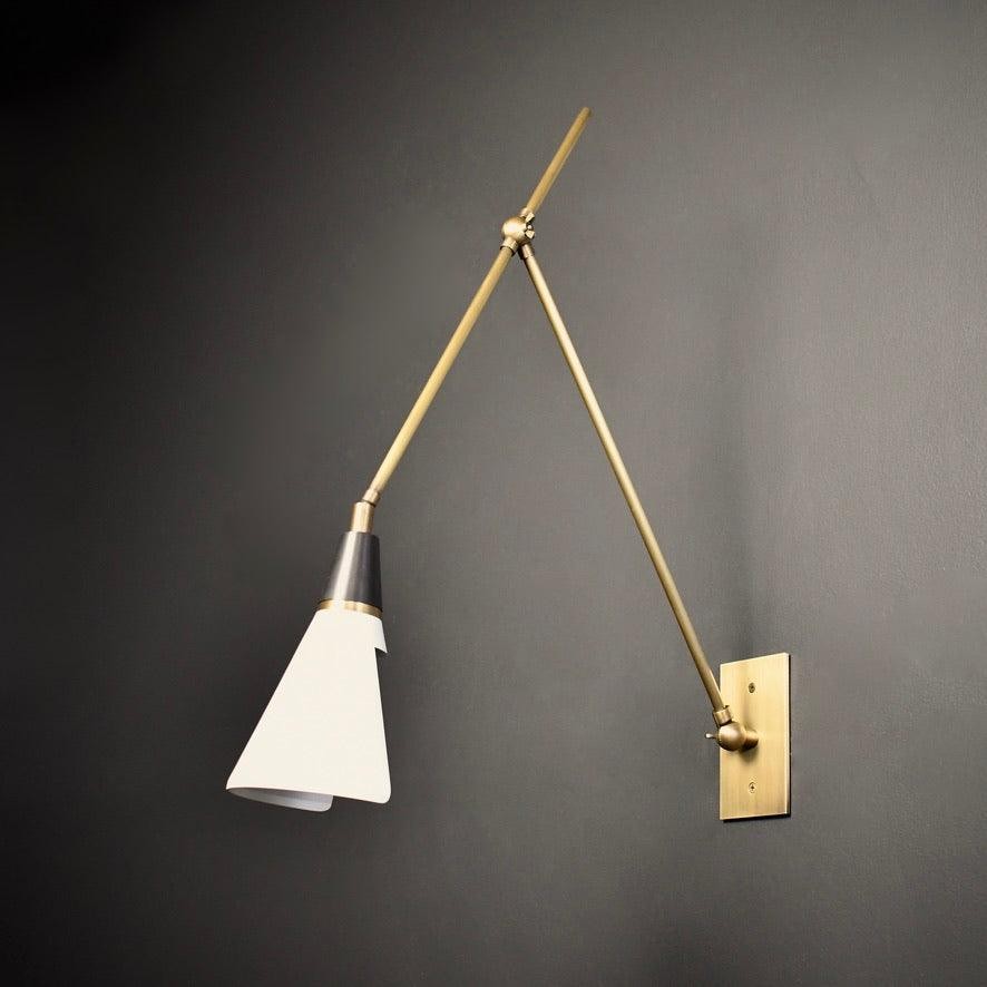 Vintage metalen verstelbare wandlamp met zwenkarm HL966
