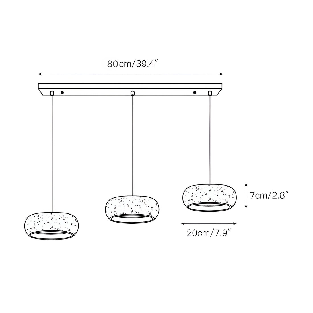 Hanglamp HL3487 in Wabi Sabi-stijl met travertijnsteen