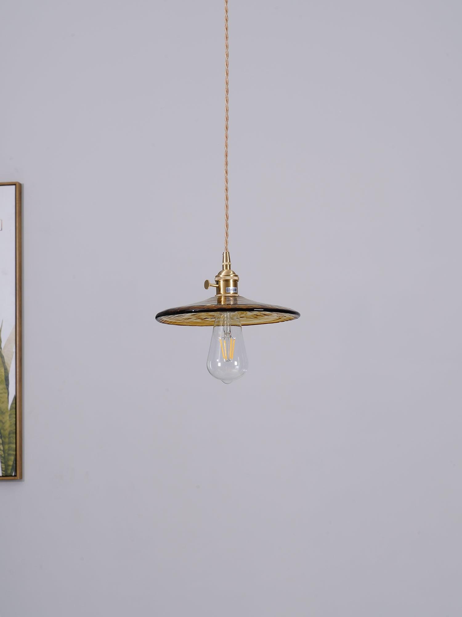 Messing Vintage Helder Glazen Hanglamp HL623