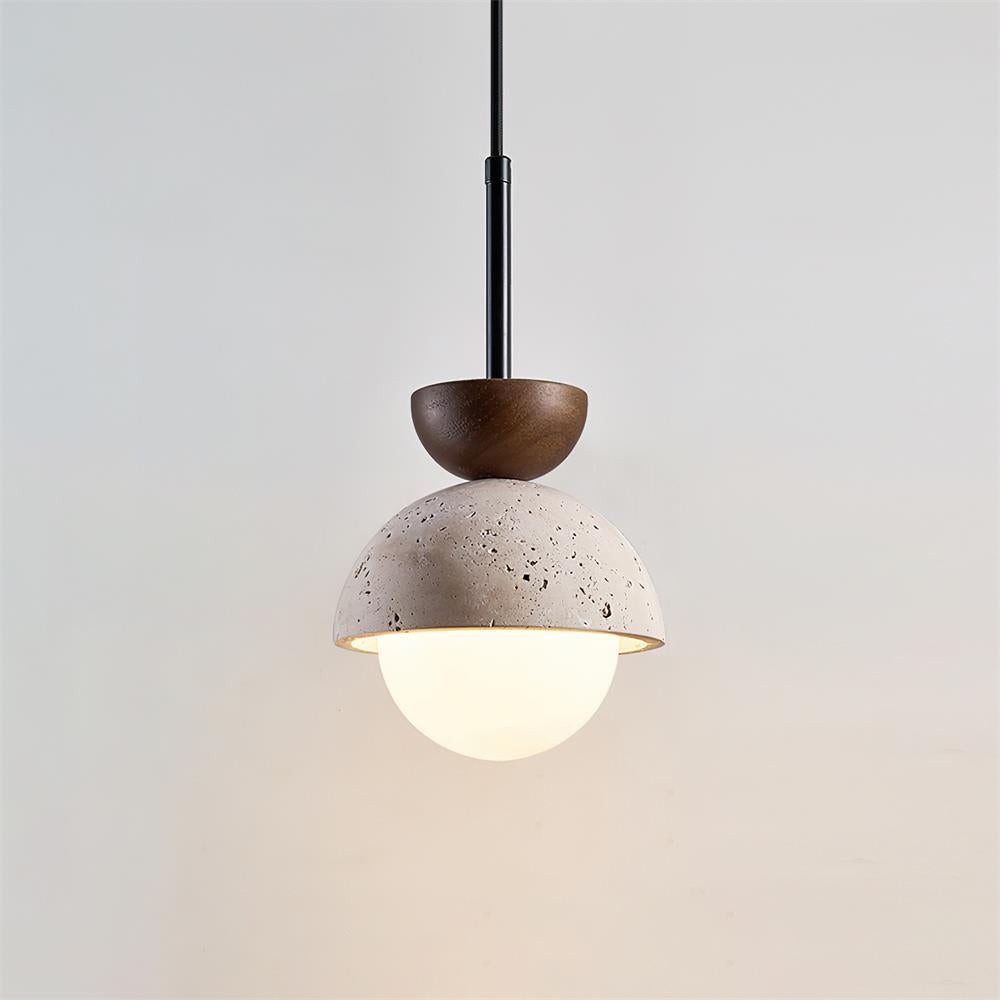 Natuurlijke stenen bolvormige hanglamp HL438
