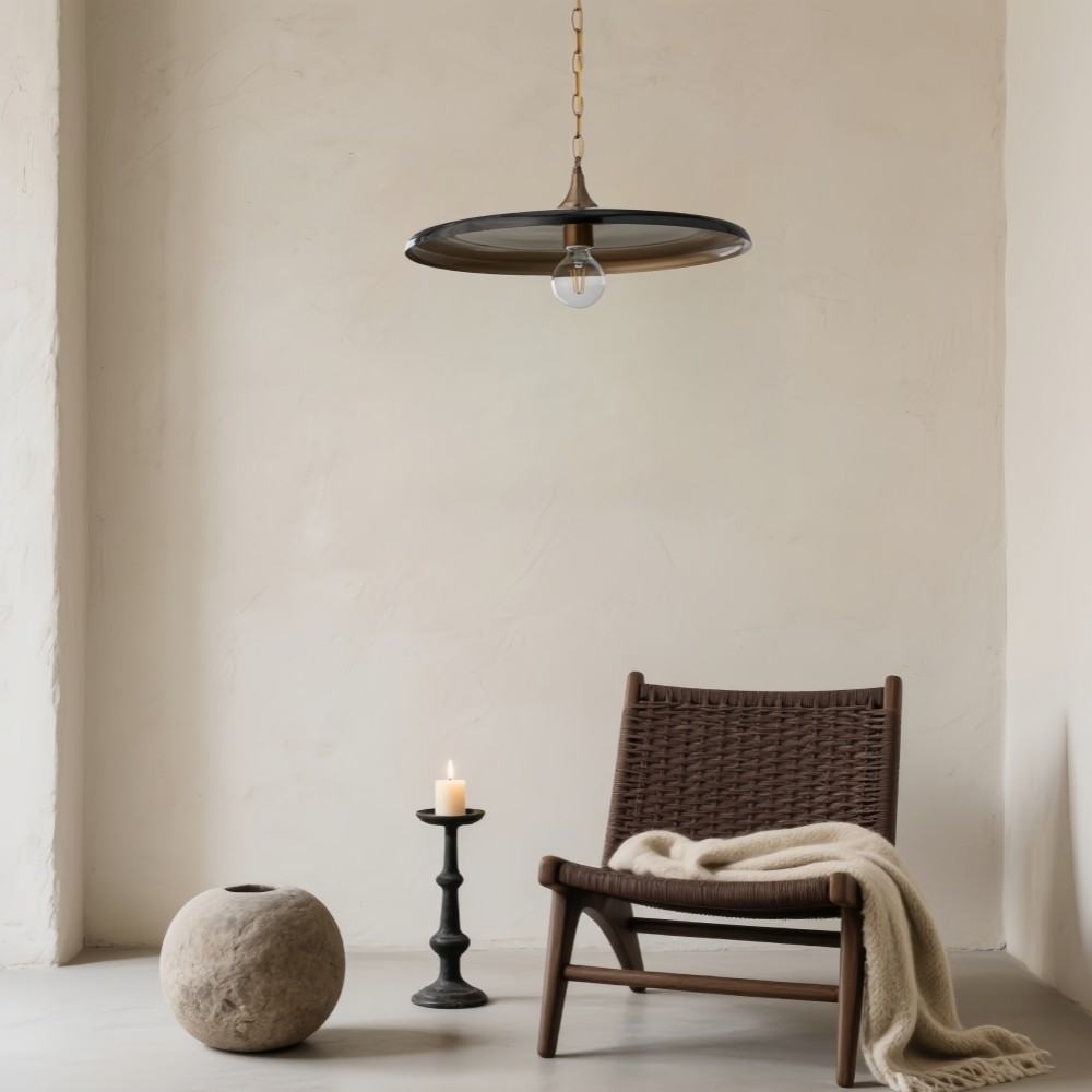 Gouden metalen schijfvormige hanglamp - moderne bolvormige lamp voor de keuken HL1324