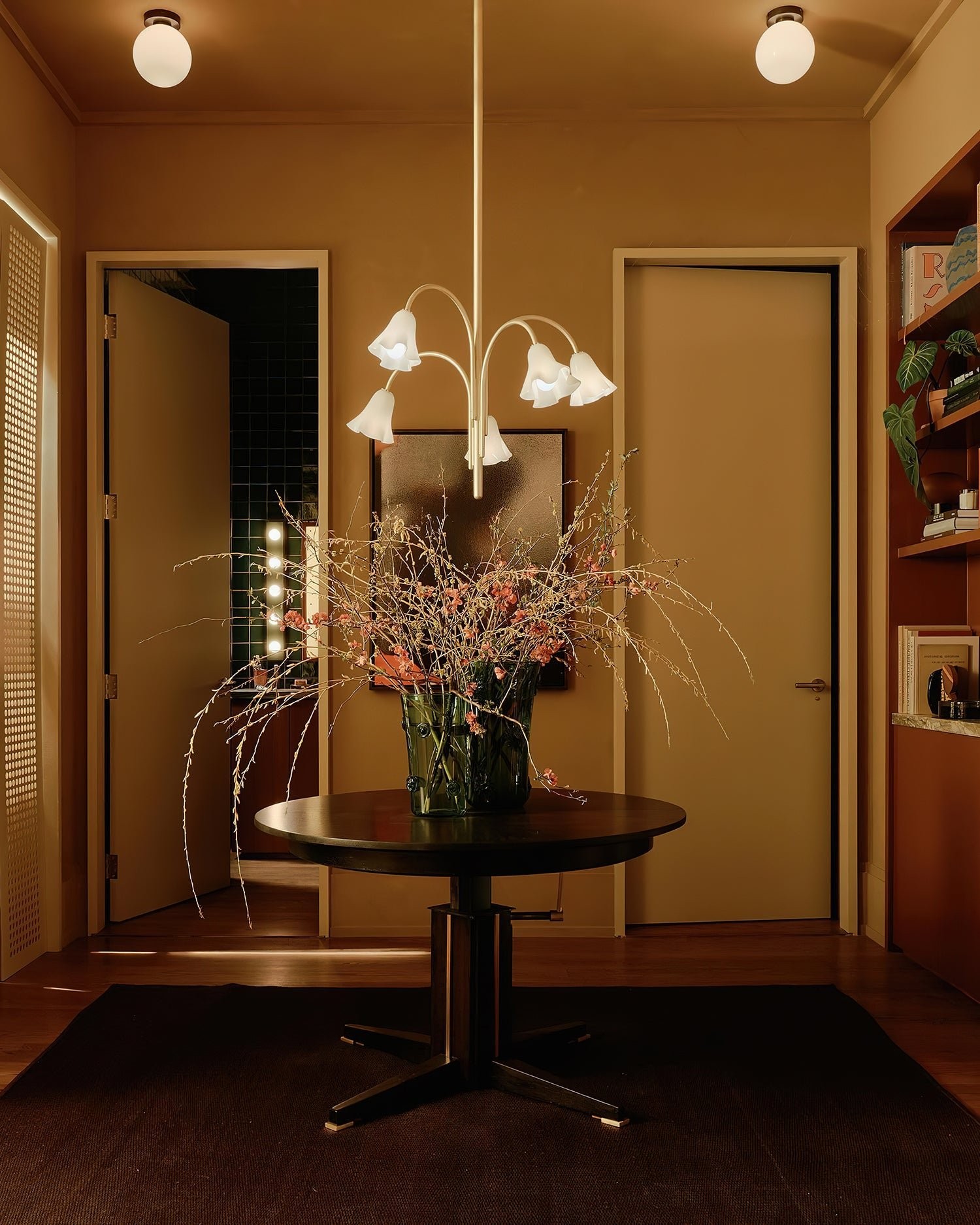 Bellina moderne romantische kroonluchter - botanisch lelie-ontwerp met glazen bloemen HL1642