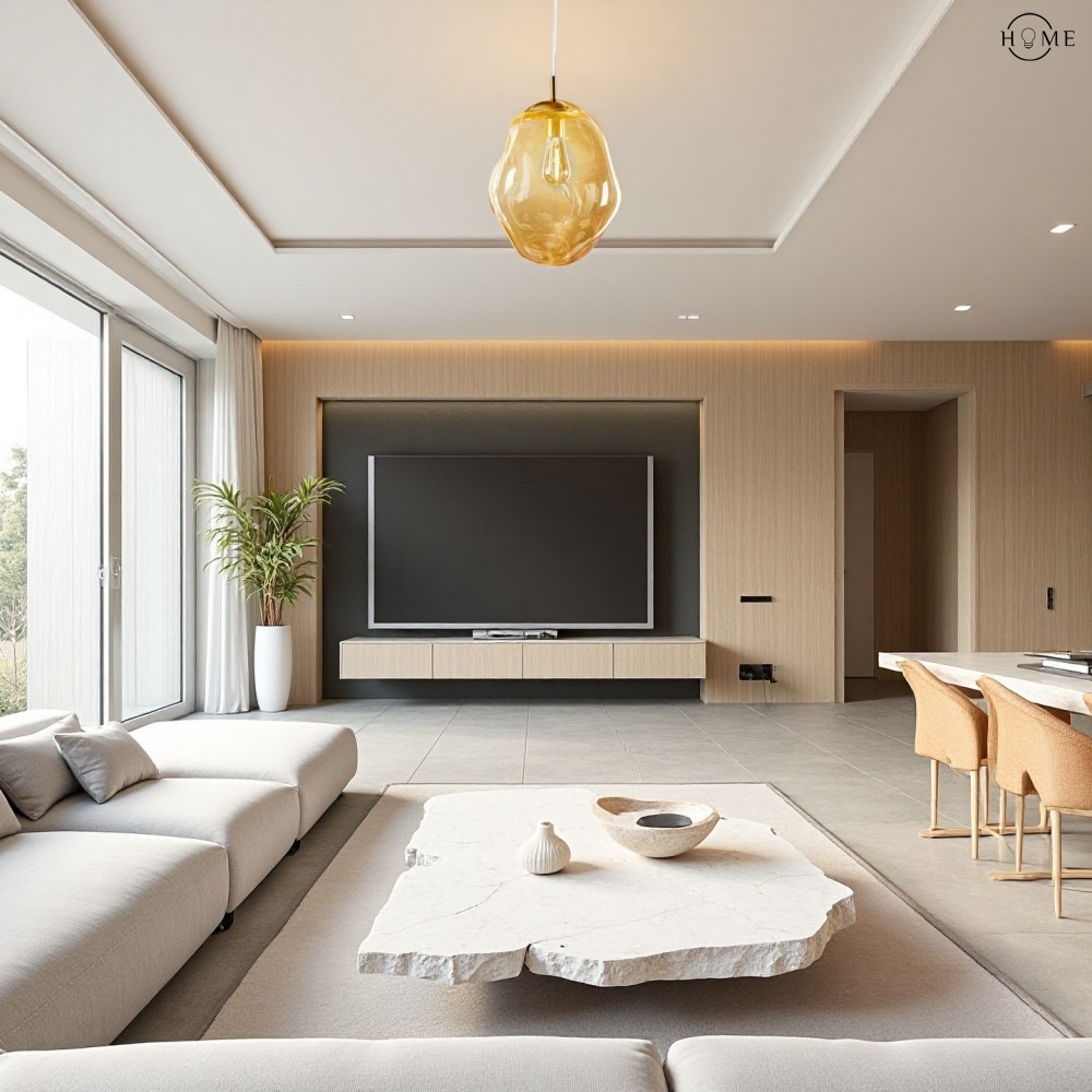 Amberkleurige Glazen Hanglamp - Modern Bolvormig Ontwerp HL1041