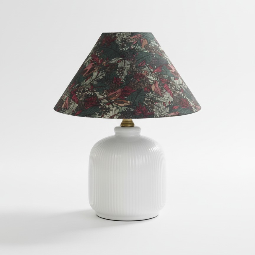 Tafellamp met groenblijvende bloemenprint HL2880