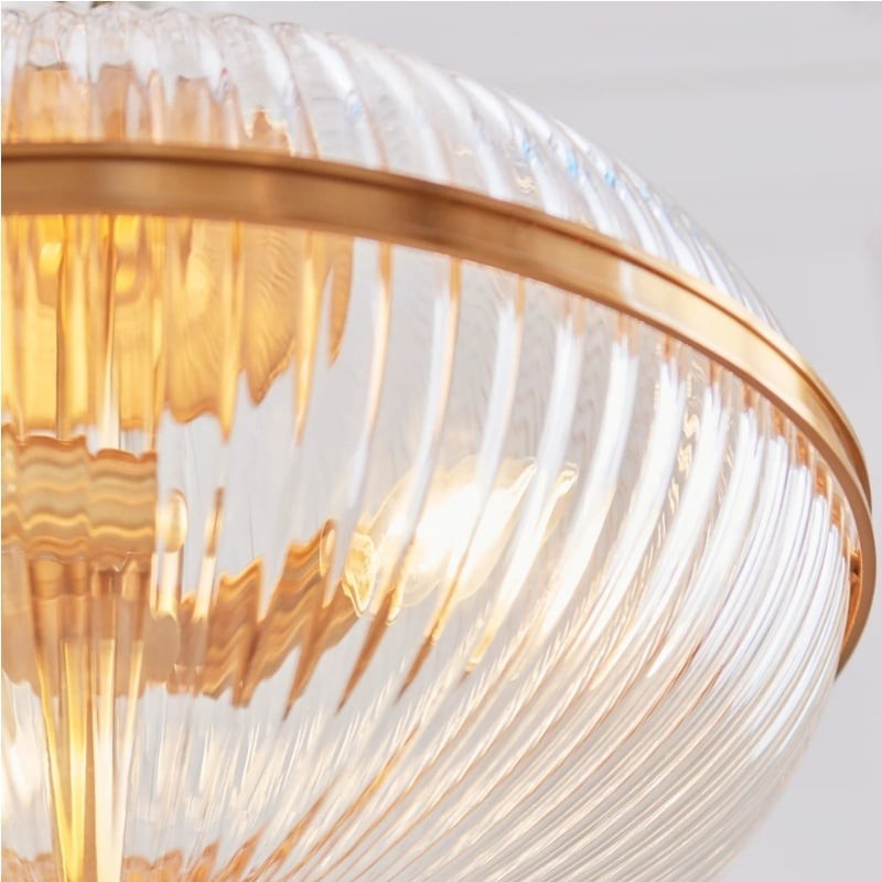 Luntra Moderne hanglamp met meerdere lichtpunten en getextureerd glas voor slaapkamers en gangen HL2147