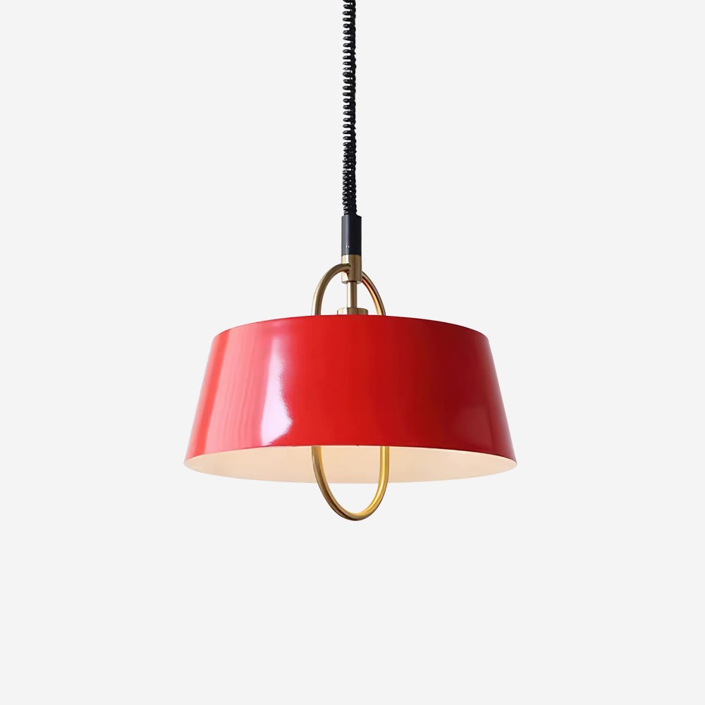 Retro klassieke trommelvormige intrekbare metalen hanglamp HL353