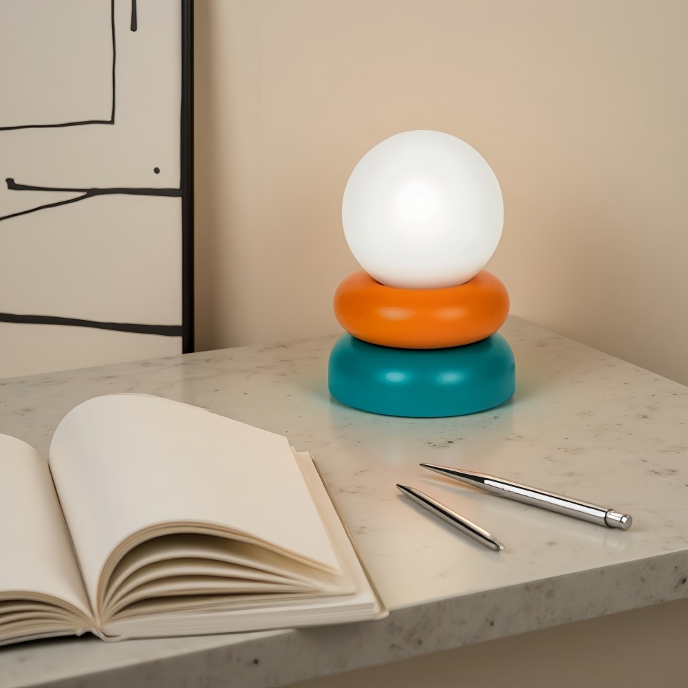 Macaron Opal Glass Tafellamp - Donut Artisan Lamp voor op het nachtkastje HL1066