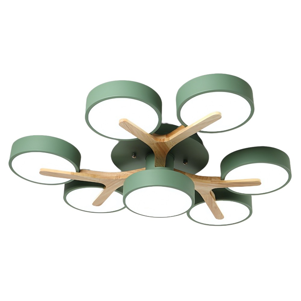 Nordic Disc Wood Plafondlamp - LED Semi-Flush Mount voor Slaapkamer HL1353