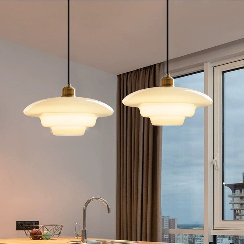 Art Deco Glazen Hanglamp - Elegante Sculpturale Hanglamp Voor Eetkamer en Keuken HL190