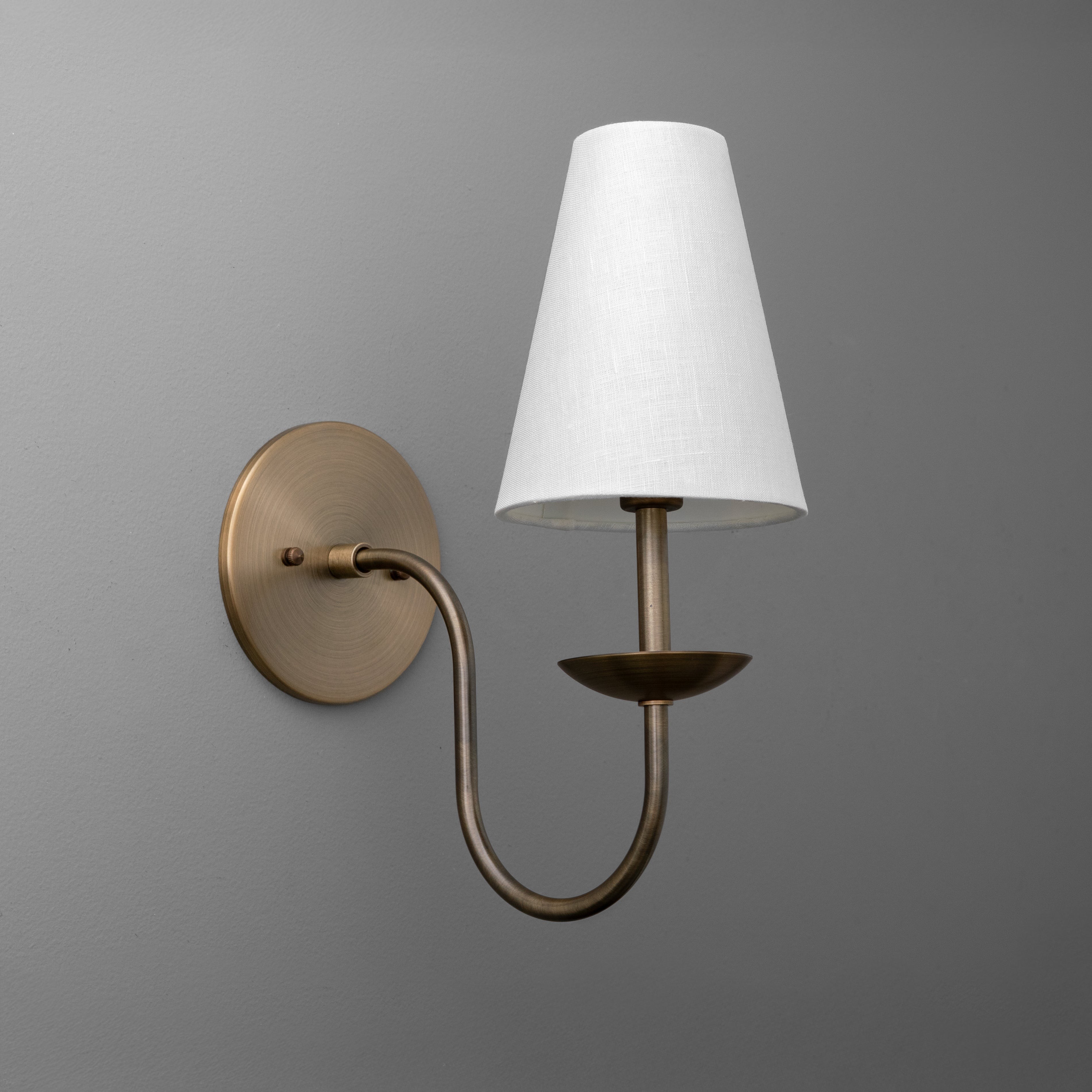 Curva Metalen Witte Linnen Wandlamp - Klassieke Messing Wandlamp voor Slaapkamers HL1760