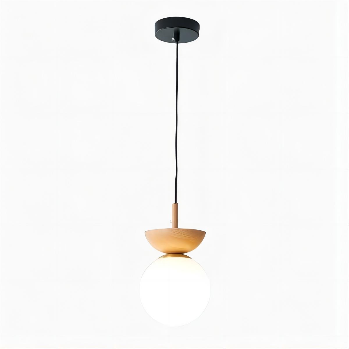 Scandinavische Semi-bol Houten Hanglamp HL100