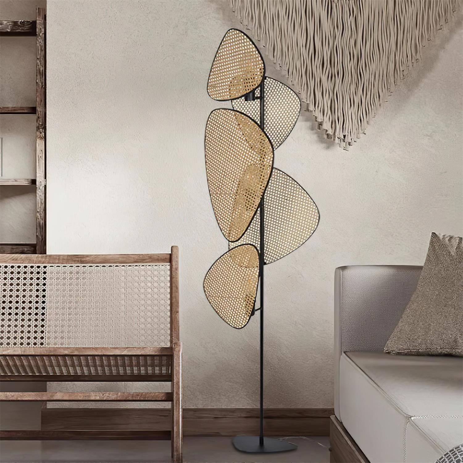 Creatieve natuurlijke rotan vloerlamp HL745