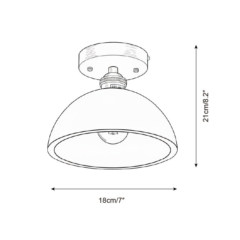 Plafondlamp met kraag van hout HL2788
