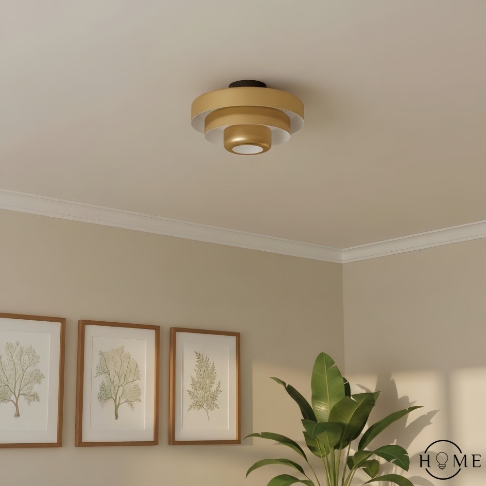 Veleora Bauhaus Drielaagse Plafondlamp - Kleurrijke Metalen Schijflamp HL1843