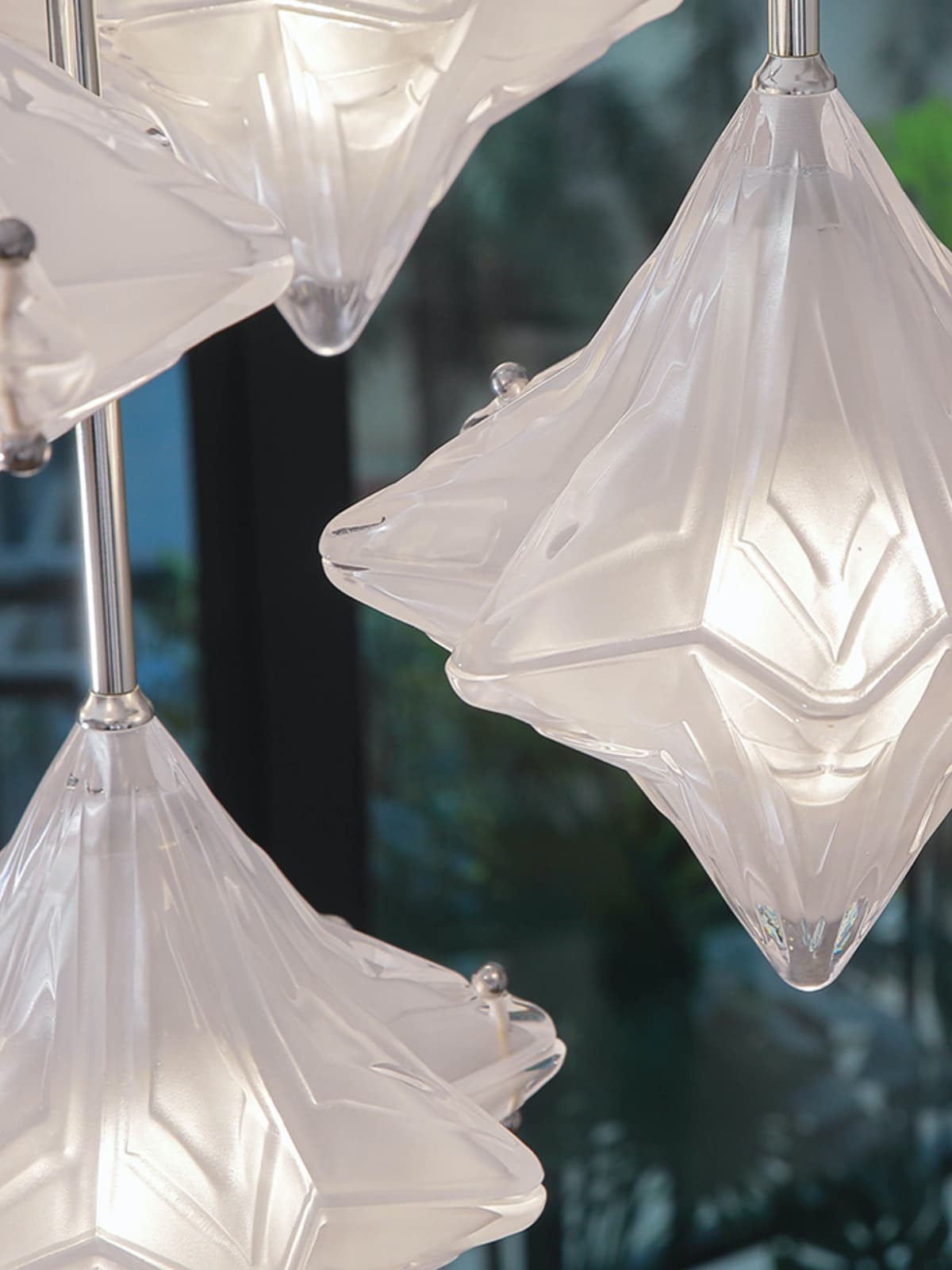 Art Deco Astris Elara Star hanglamp - hanglamp van matglas met geometrische stijl HL1792