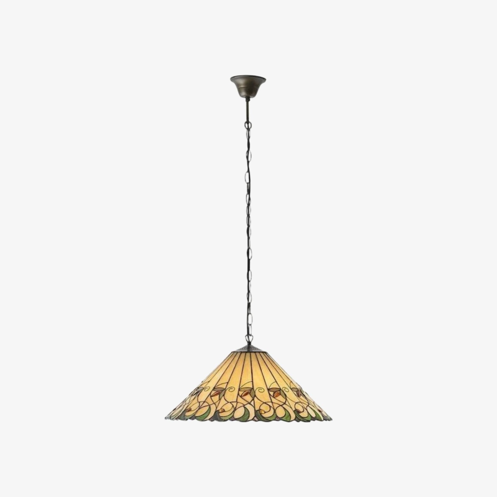 TF Jamelia Vintage Plafondlamp met bloemenmotief en glas-in-loodkoepel voor eetkamers HL2253