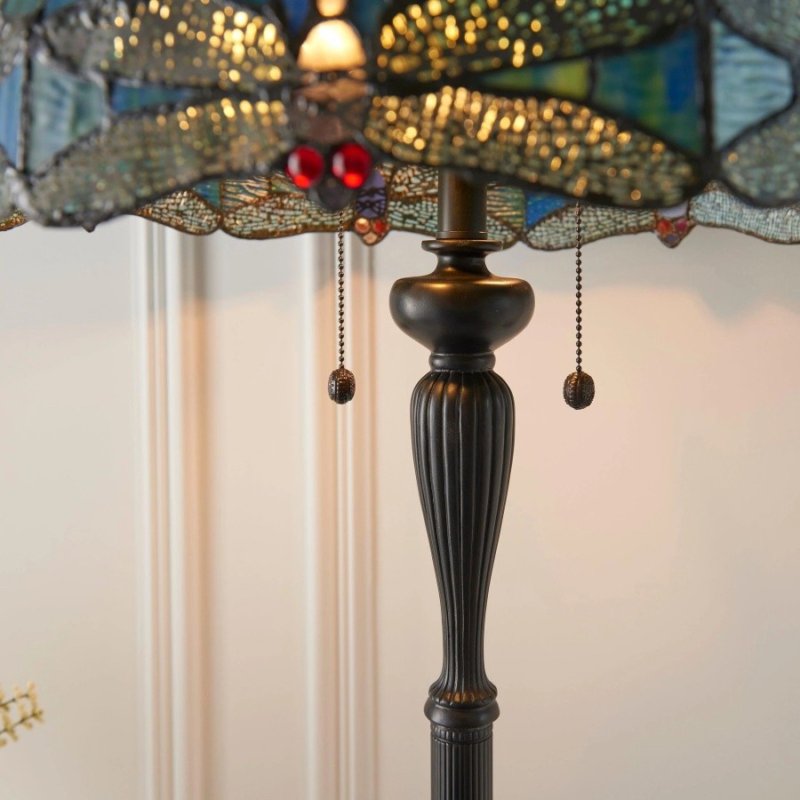 TiffStar Art Glazen Vloerlamp met Sierlijke Kap - Staande Lamp voor Woonkamers HL2138