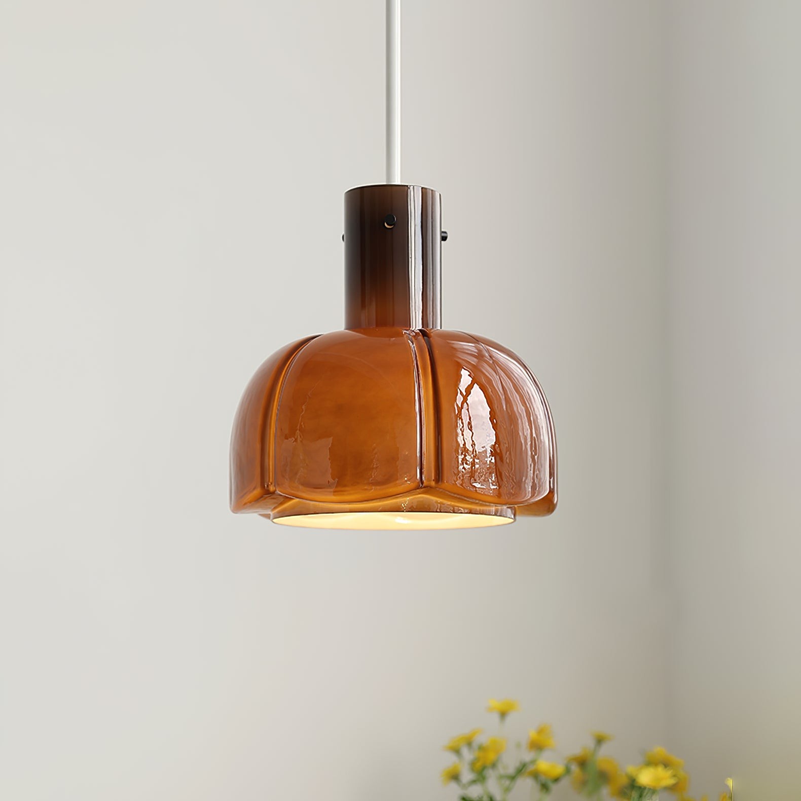 Franse pastorale stijl bloemblaadje glazen hanglamp HL637