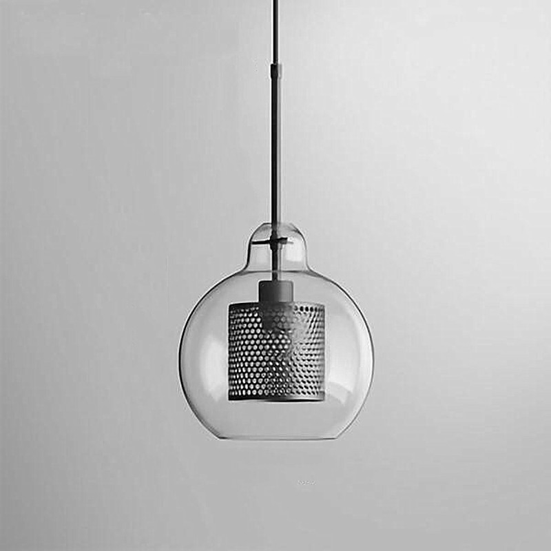 Vintage Glazen Hanglamp Industriele Woonkamer HL41