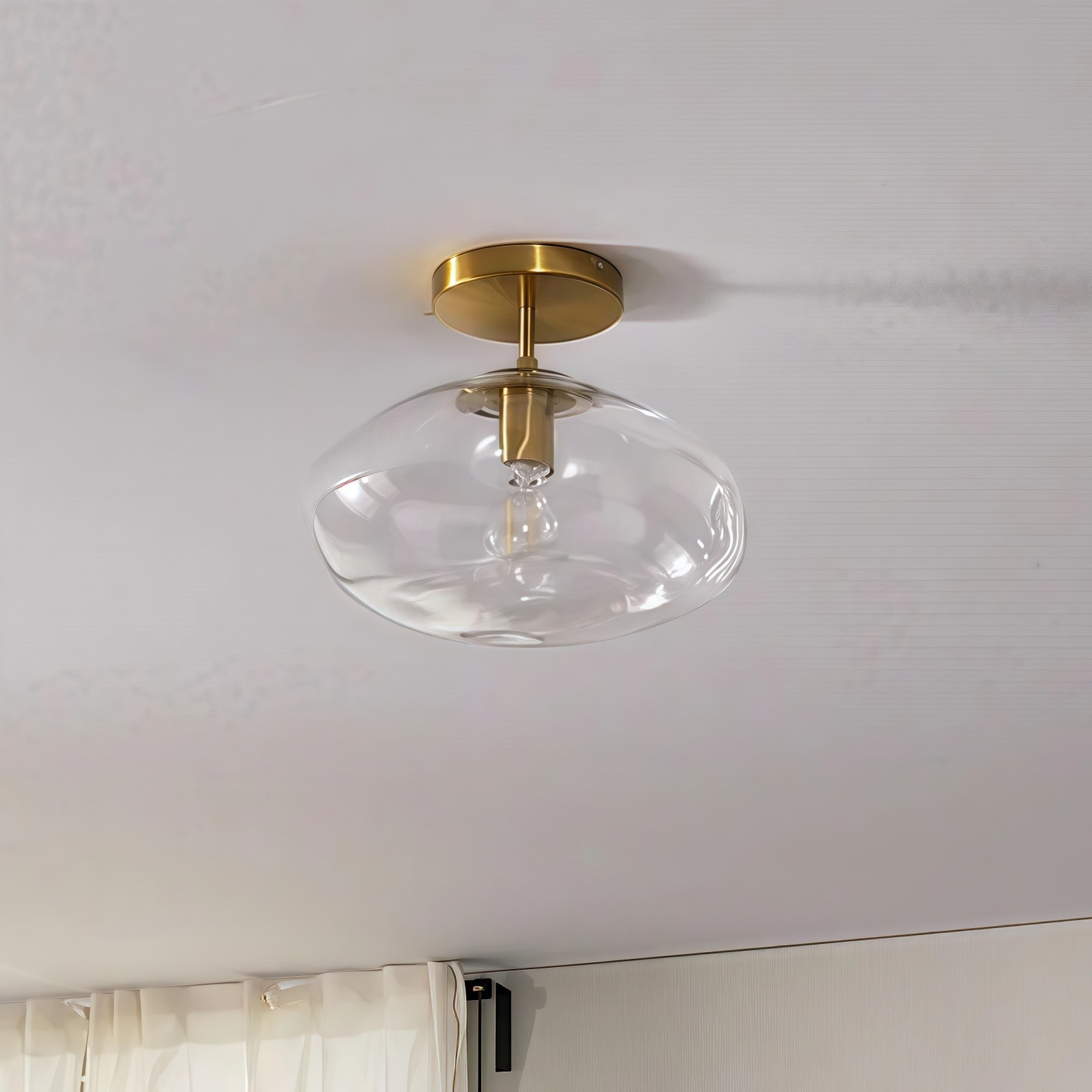 Moderne plafondlamp van chroomspiegelglas - minimalistische stijl voor woonkamer HL1054