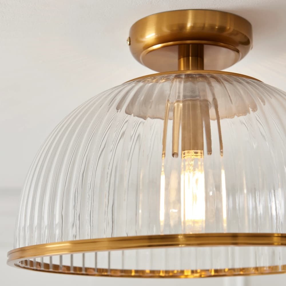 Luntra geribbelde glazen inbouwspot - elegante plafondlamp voor gangen en slaapkamers HL2164