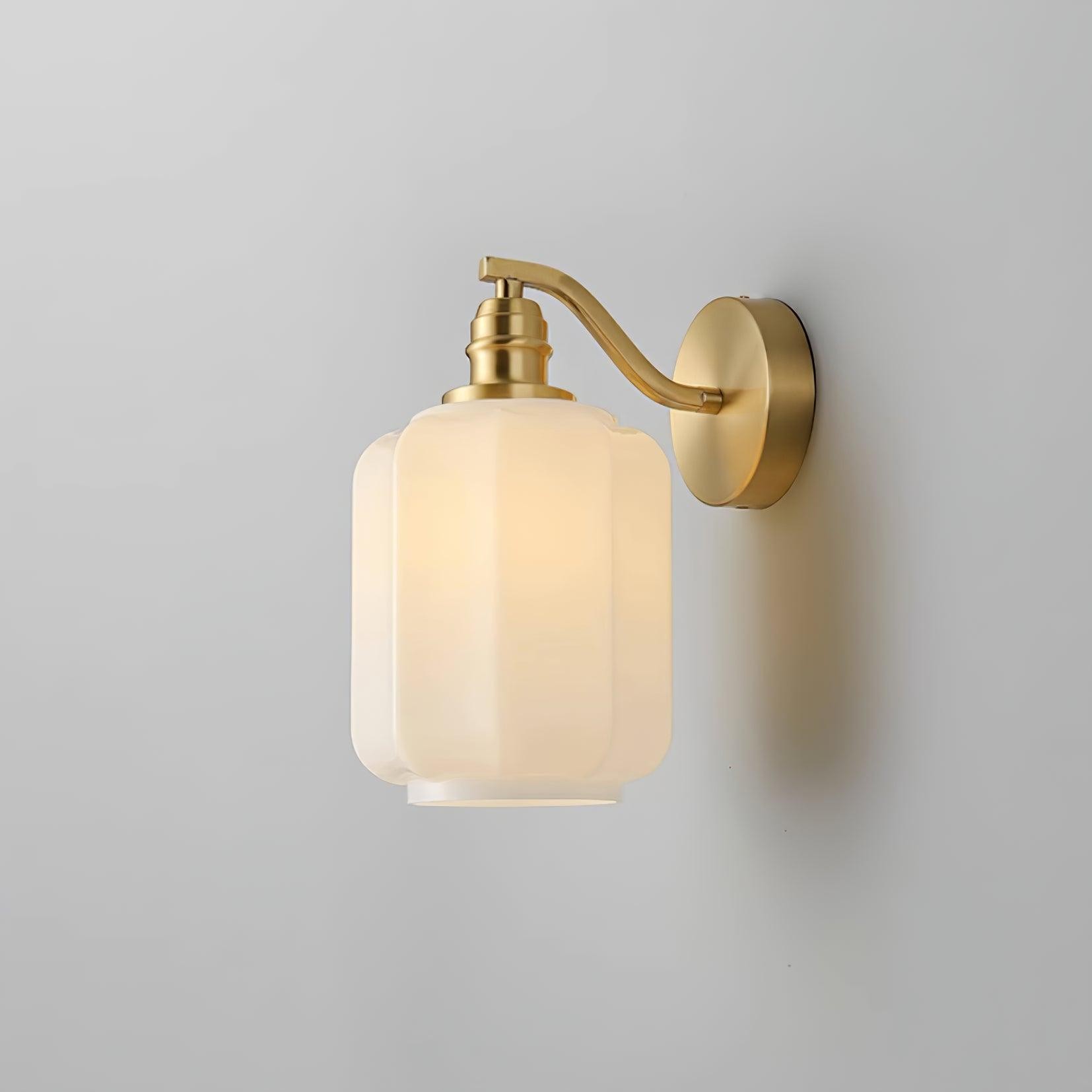 Retro wandlamp van messing en glas HL546