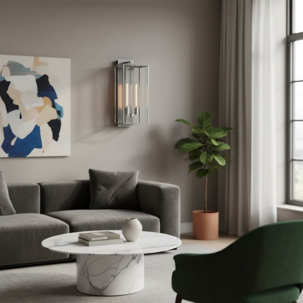 Klassieke Beckman Vintage Wandlamp - Staal & Glas Lineair Design HL1821