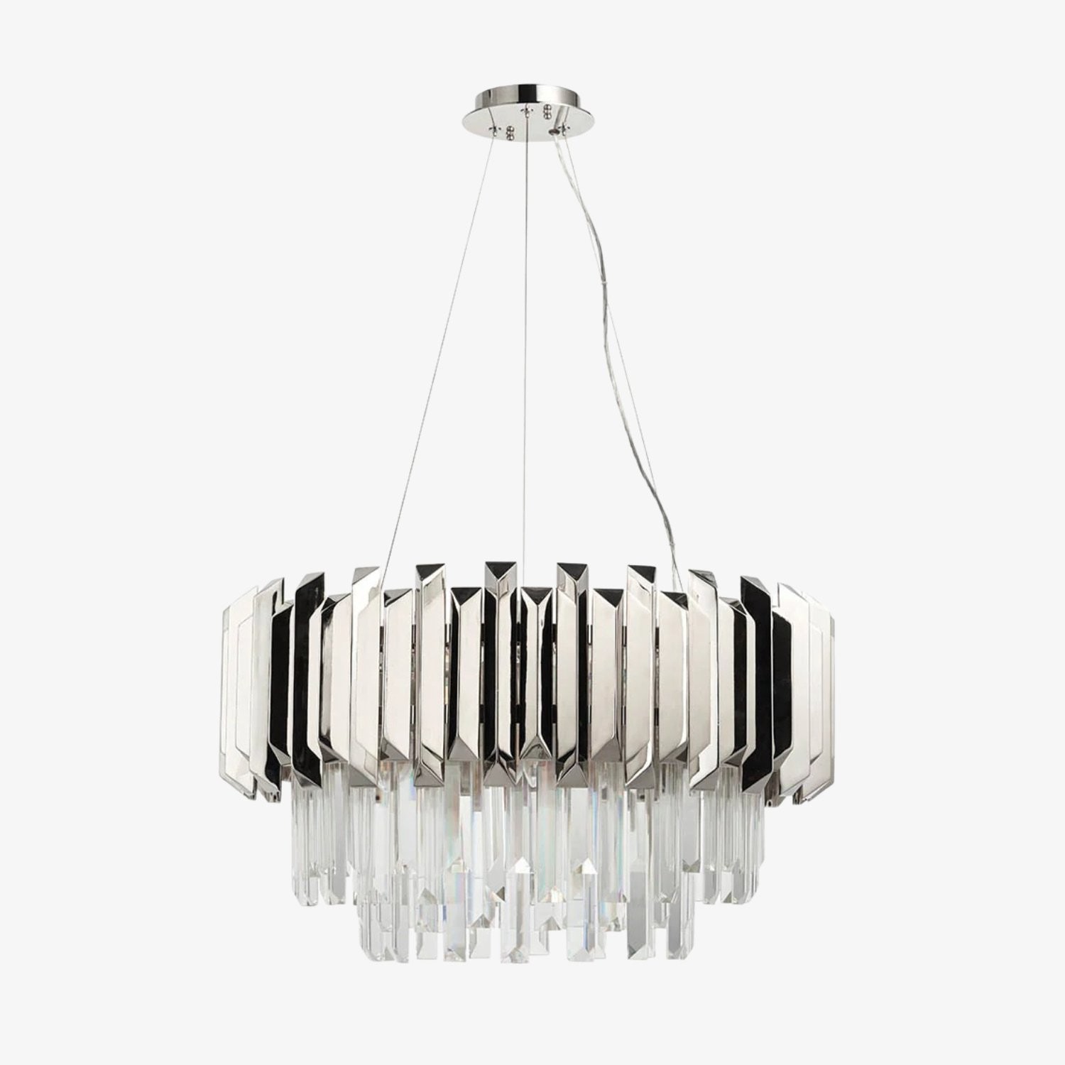 Virelia Moderne Kristallen Hanglamp - Plafondarmatuur met gelaagde kristallen kap voor eet- of woonkamer HL2031