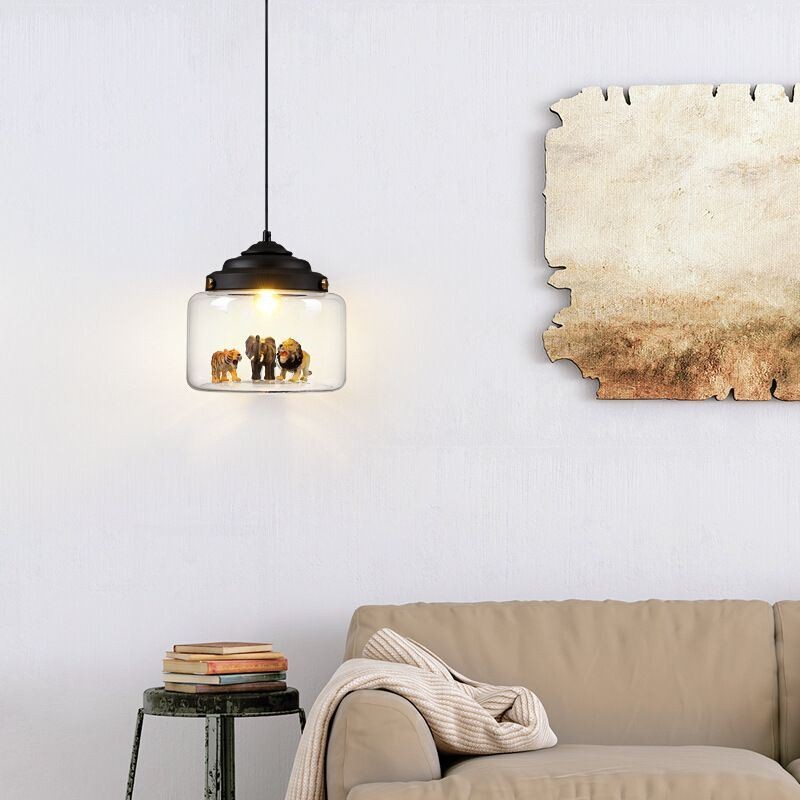 Glazen Kap Little Zoo Hanglamp Voor Kinderkamer HL30