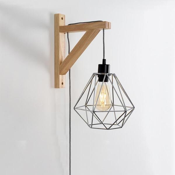 Minimalistische Houten Kooi Wandlamp HL56