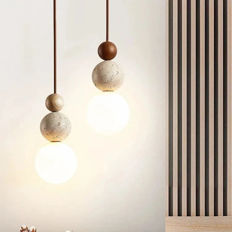 Elegante Glow Cream Stone hanglamp voor naast het bed HL3462