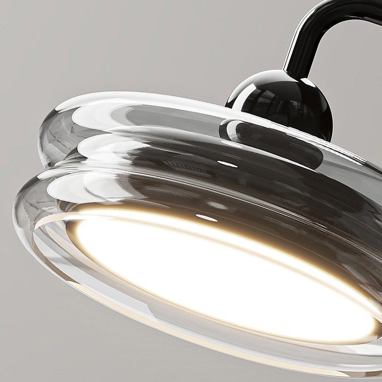 Moderne Scandinavische ronde glazen wandlamp met wiparm en LED-verlichting HL1106