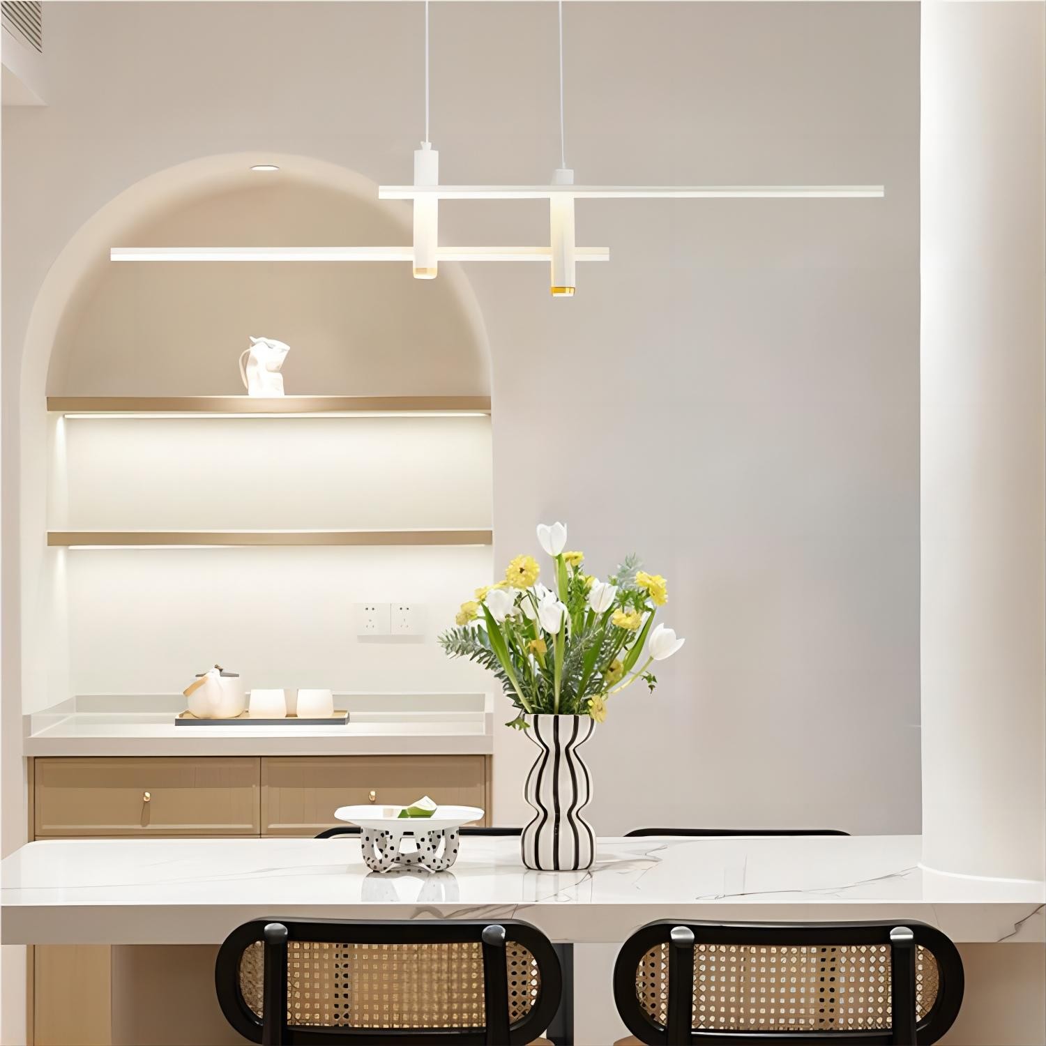 Moderne meerlaagse lineaire dimbare hanglamp HL150