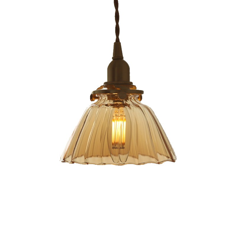 Jasmine Vintage messing glazen hanglamp HL3503