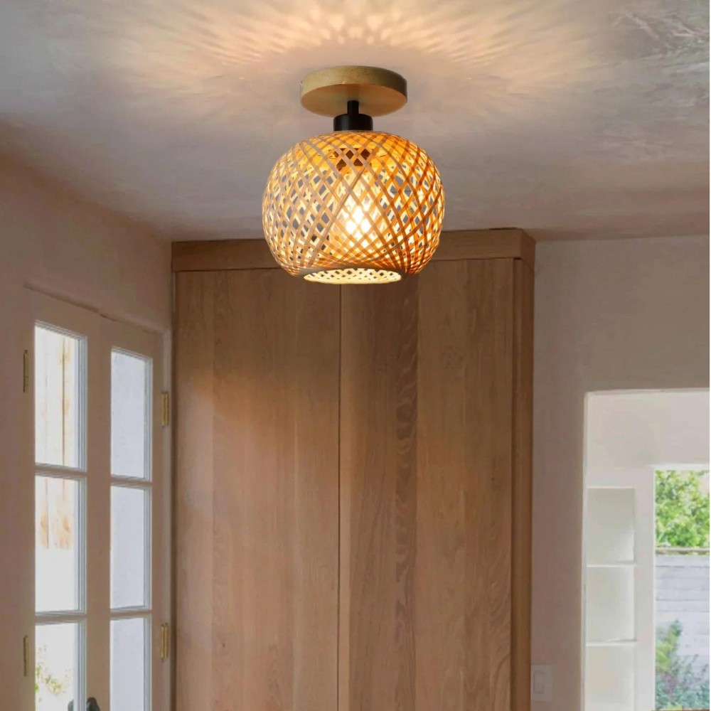 Handgemaakte, etherische bamboe plafondlamp HL3421