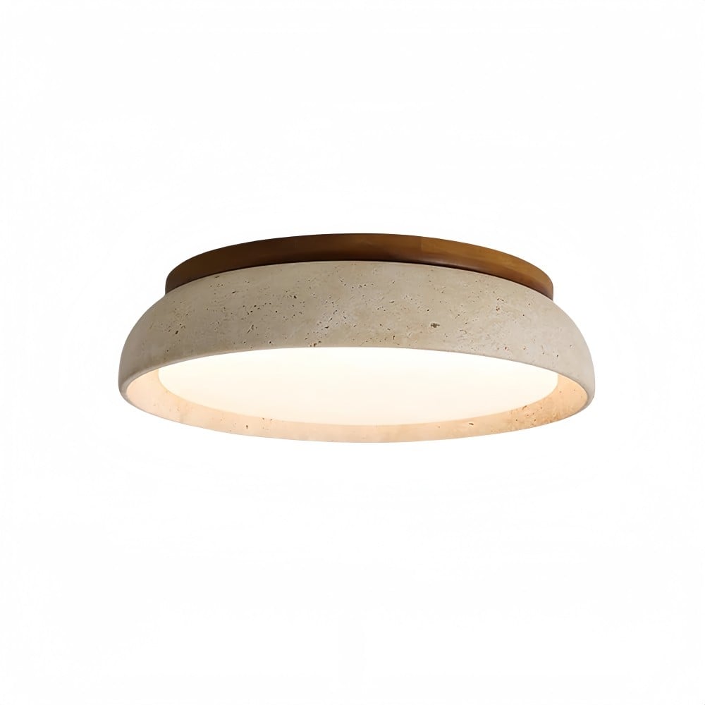 Ronde Travertijn Plafondlamp - Moderne Houten Lamp voor Eetkamer HL1297