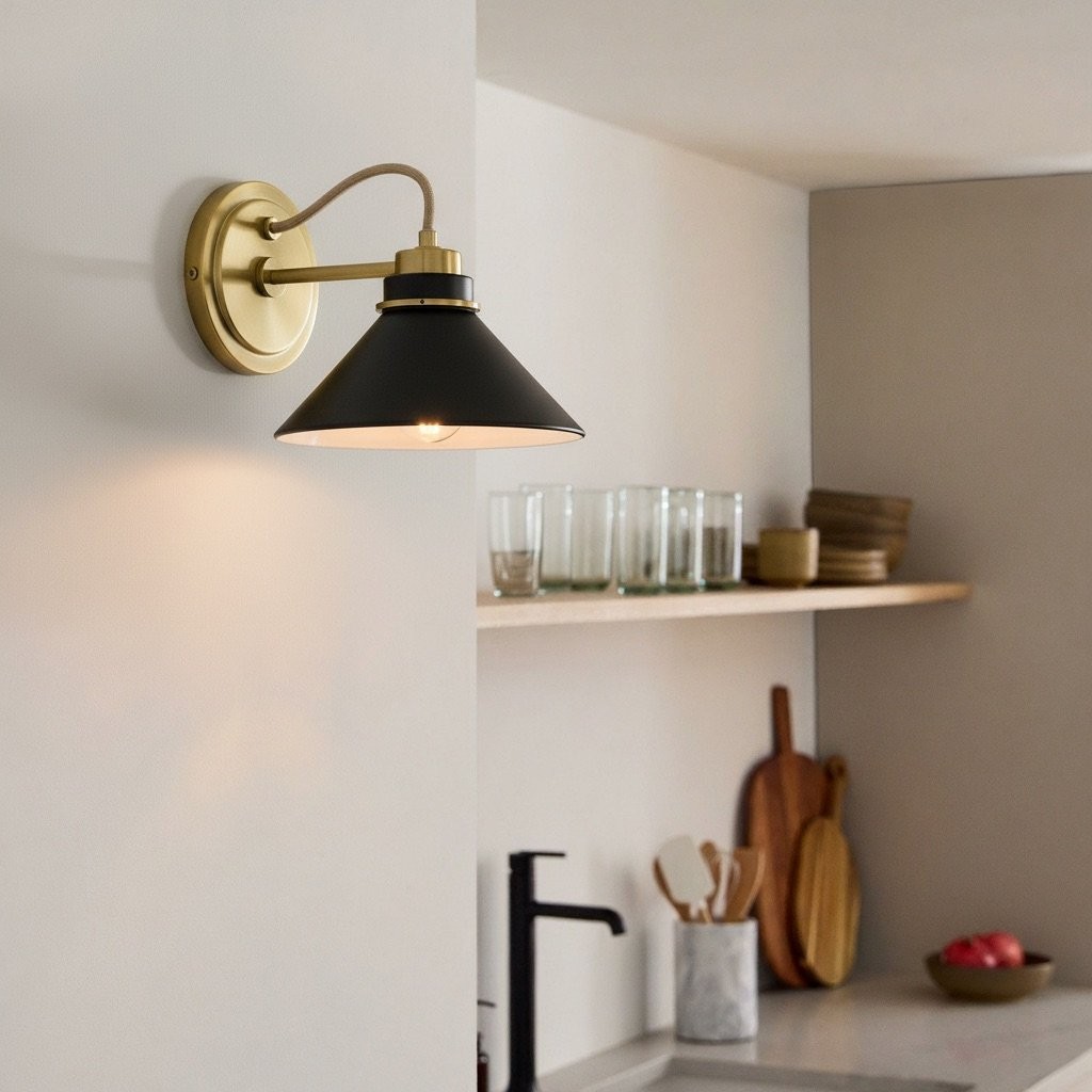 Aurenza Sconce – Landelijke wandlamp met metalen accenten voor gezellige ruimtes HL1648