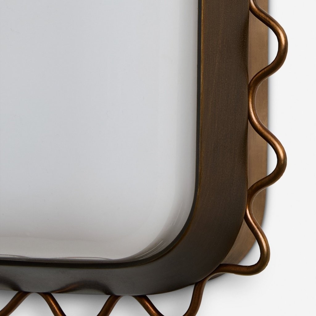 Glowvera wandlamp - Moderne wandlamp met golvend metalen frame en glazen kap voor de hal HL1862