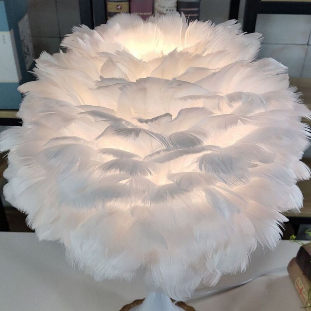 Luxe LED pluizige veer tafellamp HL08