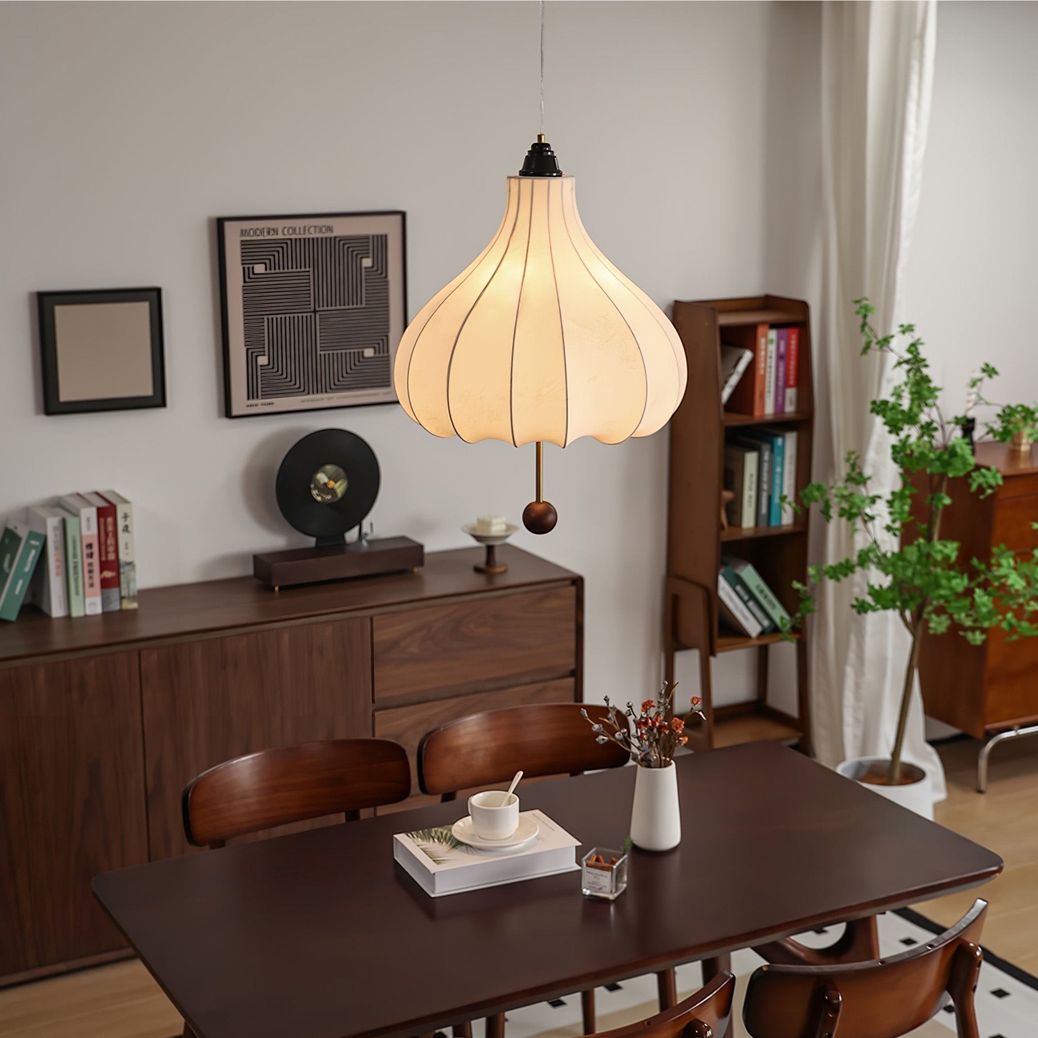 Retro Kastanje Stoffen Hanglamp HL495
