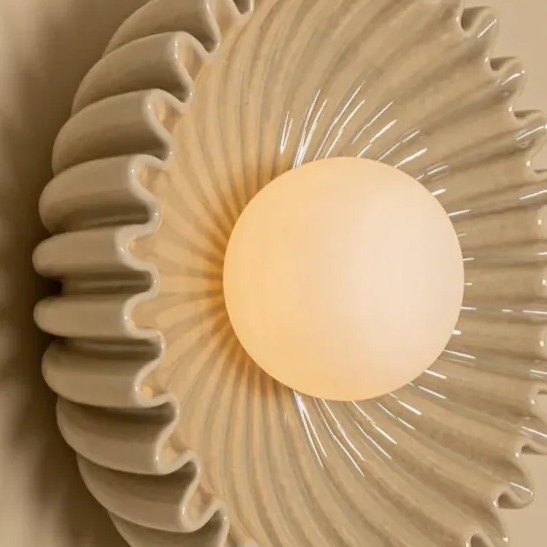 Glova Nordic Floral keramische wandlamp - Sculpturale accentwandlamp voor slaapkamer, hal, woonkamer HL1930