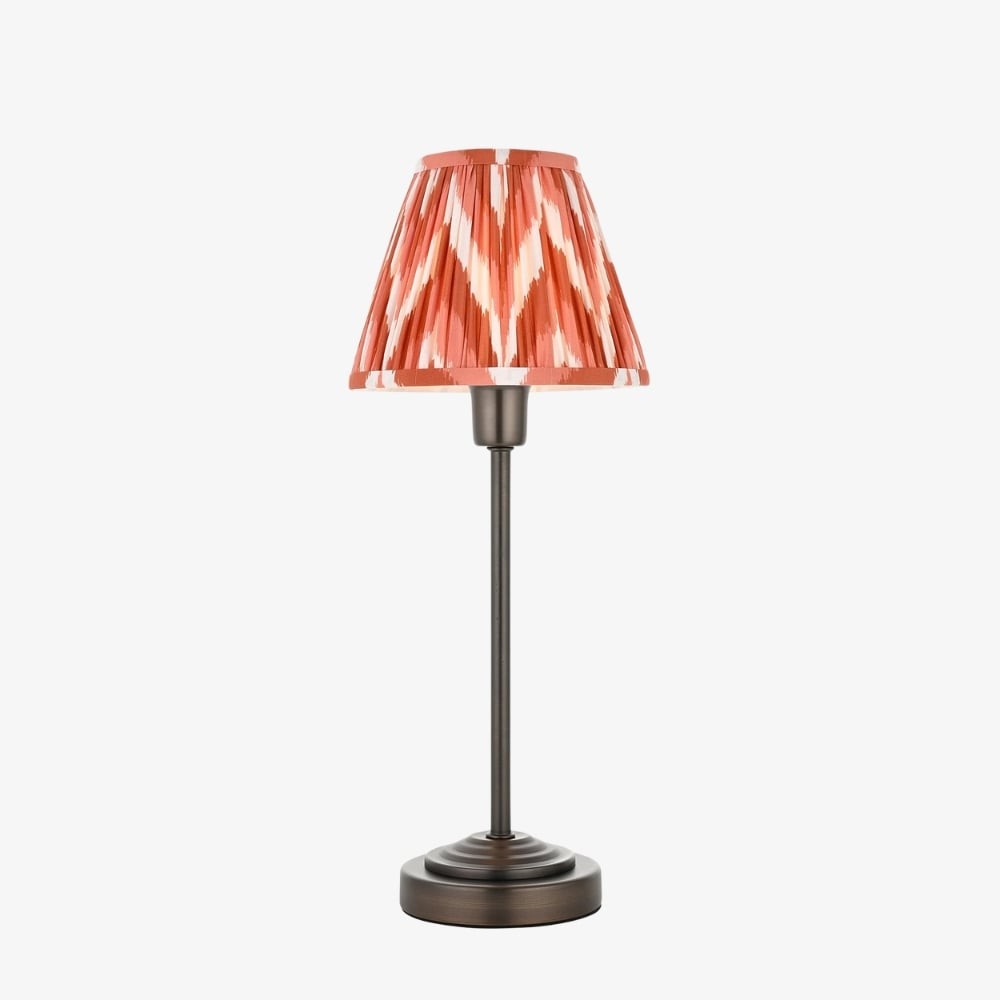 Bronzuno Tafellamp met Patroonstof - Messing of Bronskleurige Afwerking Modern-Boheemse Nacht- & Woonkamerlamp HL2152