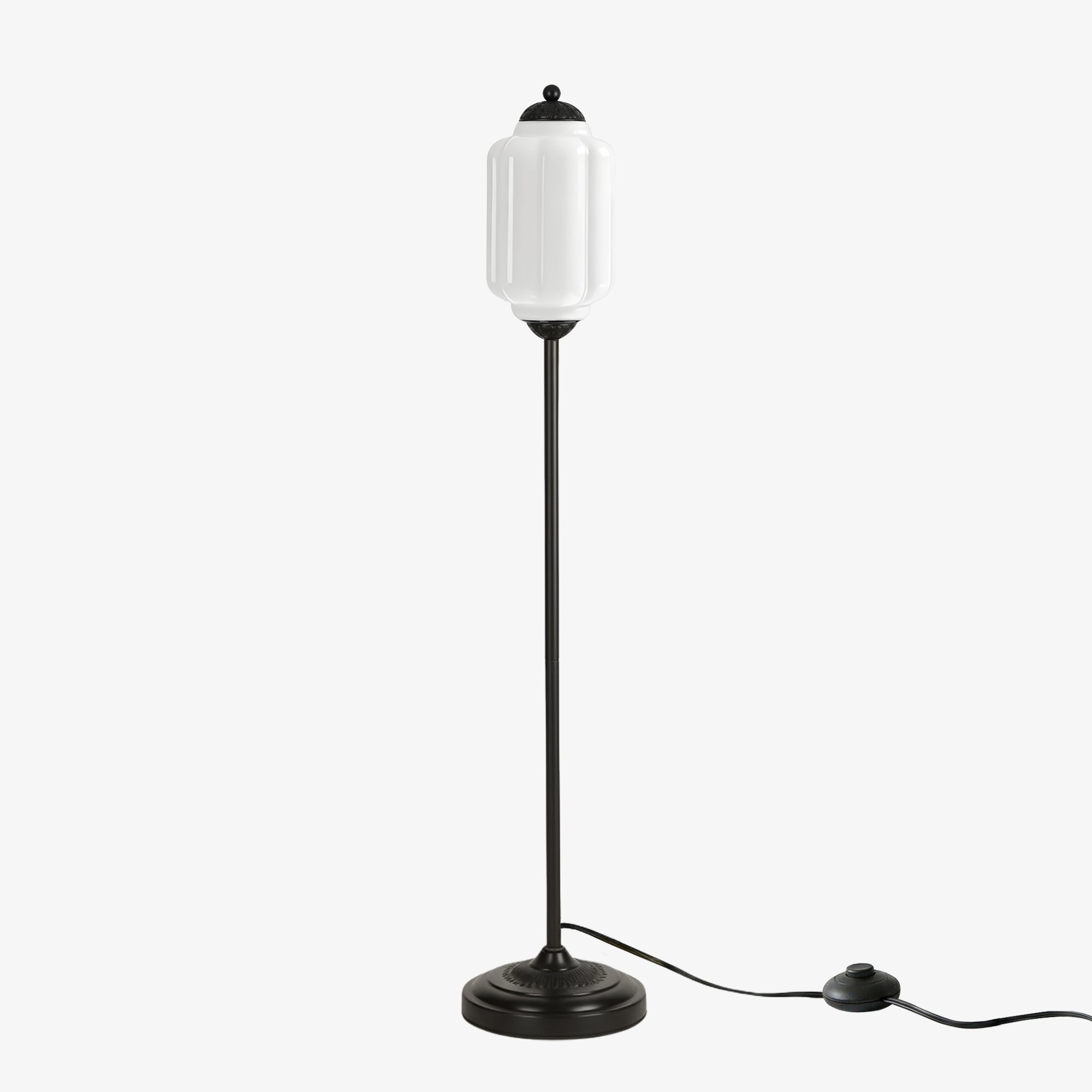 Eloise Vloerlamp van getextureerd glas in pompoenvorm - Organisch artistiek ontwerp en retrostijl voor de woonkamer HL2510