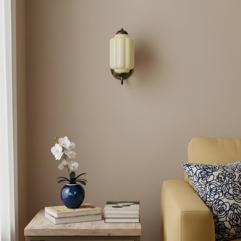 Vintage Melkglas Eloise Kandelaar Wandlamp HL844
