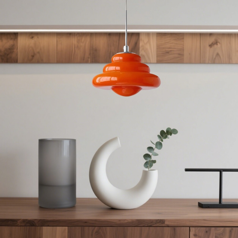 Art Deco glazen hanglamp - Bauhaus Donut kleurrijk ontwerp HL1334