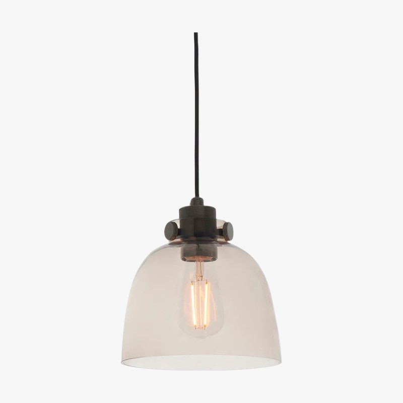 Readium Hanglamp met getint glas - Minimalistische koepelvormige kap, verstelbaar, voor keukeneiland en eetkamer HL2073