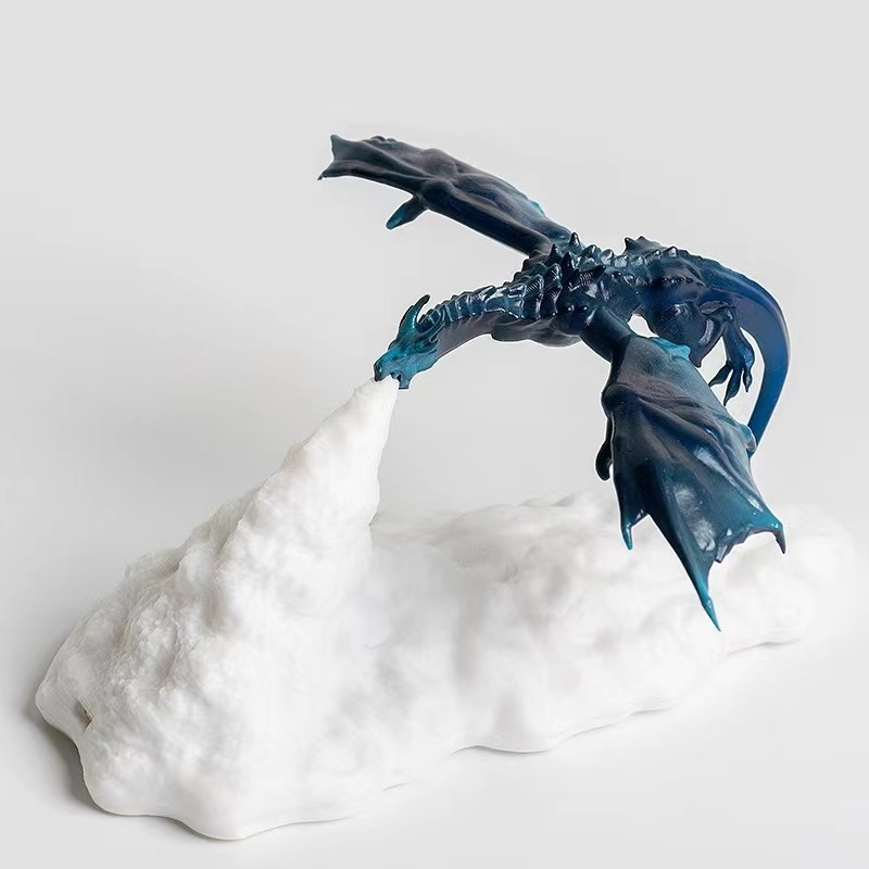 Creatieve 3D-geprinte vliegtuig vuurdraak tafellamp HL336